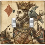 Metal Light Switch Outlet Cover Wall Plate Vintage King Of Diamonds Axe SAN161. Fixed Price $16.19.