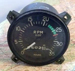 Cessna Mitchell Mechanical Tachometer/gauge 0-3500 Rpm W/hour *tested Good. Fixed Price $85.00.