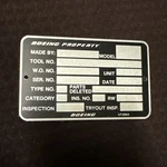 Vintage Boeing Aviation Data Name Plate UT-6904 X2.5 Black. Fixed Price $39.99.