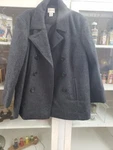 St. Johns Bay Size 1X 100% Wool Gray Mid Length Pea Coat Double Breasted Winter. Fixed Price $39.99.