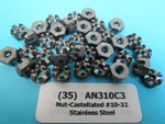 3/16 (#10-32) Stainless Steel Castellated Castle Nuts Aircraft AN310C3 (35). Fixed Price $32.50.