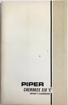 Piper Cherokee Six 'c' PA-32-260 Owner's Handbook. Fixed Price $15.00.