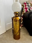 Vintage Alfco Fire Extinguisher Floor Lamp W/ Oversized Round Bulb. Fixed Price $125.30.