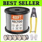 Heavy-duty Aircraft Cable 1800LBS Breaking Strength, 400FT. Fixed Price $97.76.
