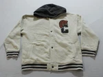 Carter's Boys' Snap Button Fleece Hooded Varsity Jacket AC2 Chic Cream Size 10. Fixed Price $9.98.