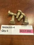 QTY-5 NAS6205-4 High Shear Bolt. New. DC17 D91. Fixed Price $12.88.