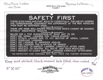 American Lafrance Safety First Etched Brass Data Plate. Fixed Price $285.00.