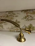 Vintage Quill Shaped Double Brass Bell 9X6 Writer Desk Decor. Fixed Price $27.00.