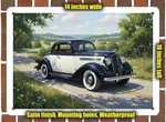 Metal Sign - 1935 Plymouth Coupe Oil Painting 14X10. Fixed Price $29.95.