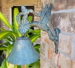 Patina Wildlife Cast Iron Hummingbird Bell Outdoor Metal Sculpture Bracket. Fixed Price $28.47.
