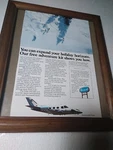 Beechcraft "duke" Aircraft 1970S Print Ad 6.5X10 Vntage 8X10 Frame Unmatted. Fixed Price $29.00.