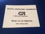 1977, 1978, 1979 Gulfstream Aerospace AA-5A Cheetah Pilot's Operating Handbook. Fixed Price $103.92.