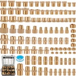 106PCS Brass Pipe Fittings Assortment Kit Npt Extension Adapter,reducer Bushing,. Fixed Price $120.99.