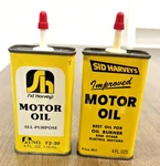 Lot Of 2 Sid Harveys 4 Oz Motor Oil Cans - Both Uncut/unopened. Fixed Price $45.00.