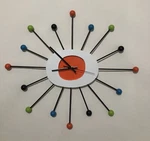 Orange Starburst Clock Mid Century Modern New 70S Style Wall Art Large 23. Fixed Price $79.00.