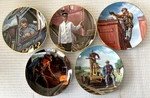 Set Of 5 "men The Rails" Christian Bell Porcelain Collector Plates, Ted Xaras. Fixed Price $45.63.