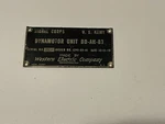 Signal Corps Us Army Dynamotor Id Plate Western Electric. Fixed Price $22.00.