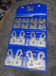 25 Piece Steel Radius Gage Set 1/64" To 17/64" X 64THS & 9/32" 1/2" 32NDS. Fixed Price $20.00.