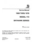 Cessna Model 172 Skyhawk Series Service Manual 1969 Thru 1976 Digital Pdf Book. Fixed Price $150.00.
