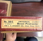 Starrett No. Bevel Protractor In Blade 0-360 Range Round Head. Fixed Price $75.00.