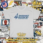 New Tee Dassault Falcon Jet Aviation Logo Men's T-shirt American. Fixed Price $21.88.
