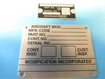 Bell Helicopter Aircraft Mod & Serial Number Data Plate Textron UH1 Huey Nos (2). Fixed Price $55.00.