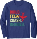 Radio Remote Control Flying Airplane Aircraft Long Sleeve Tshirt. Fixed Price $20.99.