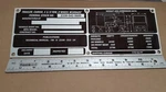 M105A2C Military Trailer Data Plate M35A2 8683587 9905-00-815-7673 CP5B11R. Fixed Price $15.00.