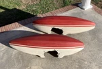 1972 Cessna 150L Matching Main Gear Wheel Pants. No Brackets. Red & White.. Fixed Price $150.00.