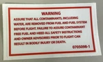 Cessna Aircraft Placard, P/n 0705098-1 (new) Psa. Fixed Price $16.00.
