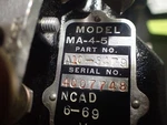 Vintage Facet Carburetor Marvel Schebler Model MA-4-5, A10-3479. Fixed Price $550.00.
