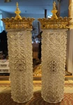 Vintage Thomas Industries Moe Mcm Light Double Socket Faceted Glass Sconces. Fixed Price $507.93.