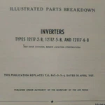 Bendix Inverter 12117-2-B, 12117-5-B & 12117-6-B Parts Manual. Fixed Price $73.92.