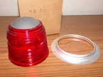 Vintage Cessna Piper Red Glass Light Beacon 73-7C With Silver Retainer. Fixed Price $39.99.