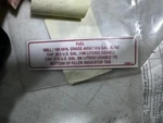 S4004-3, Cessna Aircraft Placard, Fuel. Fixed Price $42.50.
