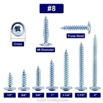 Modified Truss Head Phillips Self Piercing Sharp Point Screws #8 X 1/2"- 3" Zinc. Fixed Price $249.95.
