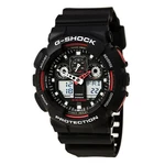 Casio Men's Watch G-shock Black And Red Ana-digital Dial Strap GA100-1A4. Fixed Price $102.50.