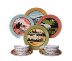 Camp Casual Melamine Dish Set 12/PC- CC-001. Fixed Price $68.63.