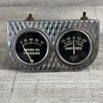 Vtg Rochester Mfg Under Dash 2 Gauge Set - Mechanical Oil Pressure & Amp Chrome. Fixed Price $34.95.