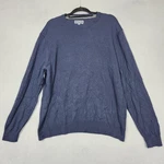 Club Room Sweater Mens 2XL Navy Blue Merino Wool Blend Long Sleeve Crewneck. Fixed Price $13.29.