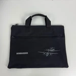 Bombardier Aviation Aircraft Plane Small Black Canvas Briefcase Travel Tote Bag. Fixed Price $20.69.