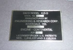 Model 415-D, Date Plate, Ercoupe. Fixed Price $54.00.