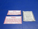 Cessna Assorted Placards Lot P/n 0543032-3 Nos (0426-721). Fixed Price $62.50.