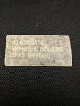 Piper Aircraft Placard, P/n 581-322 (new Surplus) (st). Fixed Price $19.75.