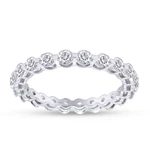 1.10 Ct Round Cut Lab Grown Diamond Ring Eternity Band Solid 14KT White Gold. Fixed Price $997.55.