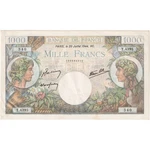 #377566 France, 1000 Francs, Commerce Et Industrie, 1944-07-20, T.4395, UNC(60. Fixed Price $254.11.