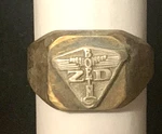 Vtg Bronze Boeing Zero Default Ring With Sterling Silver Symbol S. - 12 AH4. Fixed Price $33.00.