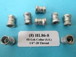 (8) HL86-8 Stainless Steel 1/4 -28 Hi-lok Collars Aircraft Aerospace. Fixed Price $35.00.