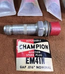 Nos Vintage Champion EM41N Aviation Spark Plugs! Never Used!. Fixed Price $35.00.