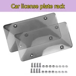 2X Unbreakable License Plate Covers Shield Protector Front Rear Black Clear. Fixed Price $11.99.